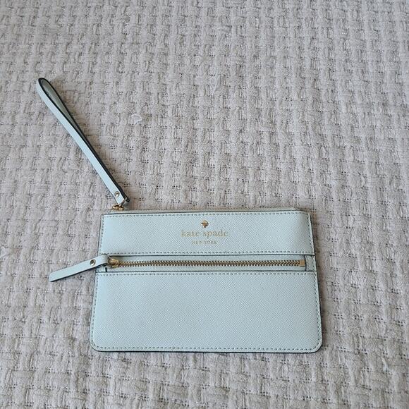 Kate Spade New York Light Blue Mint Wristlet - Picture 1 of 11